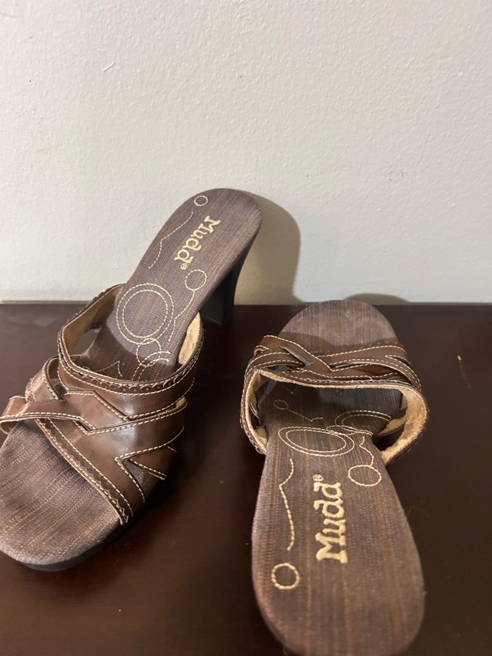 Vintage Y2K Mudd Brown Strap Heeled Sandals - Mudd